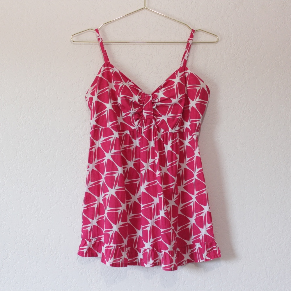 H&M Pink and White Spaghetti Strap Cami